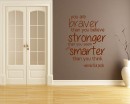 You Are Braver Quotes Wall Decal Motivational Vinyl Art Stickers
